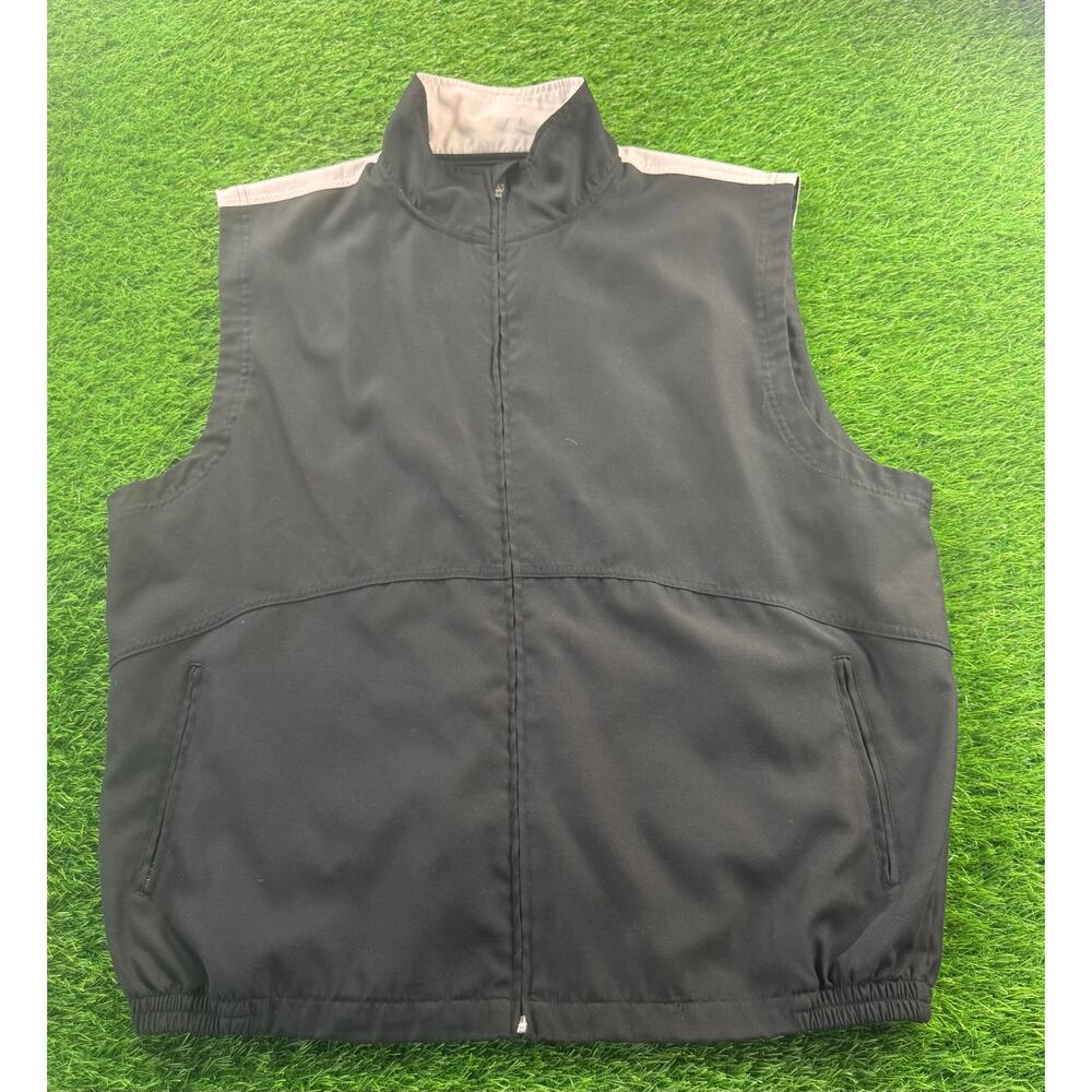 Alan Flusser Golf Performance Black Sleeveless Zip Front Vest Size L Men